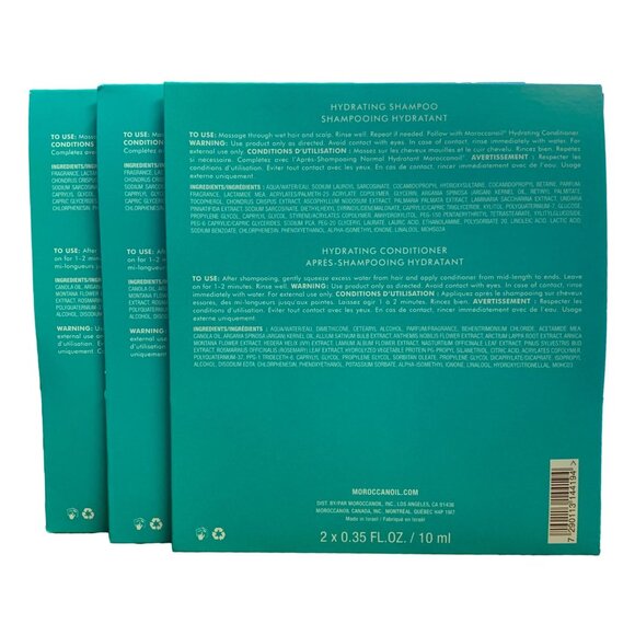 3X Moroccanoil Best Seller Hydrating Shampoo and Conditioner 10ml/ea Travel - Picture 2 of 4